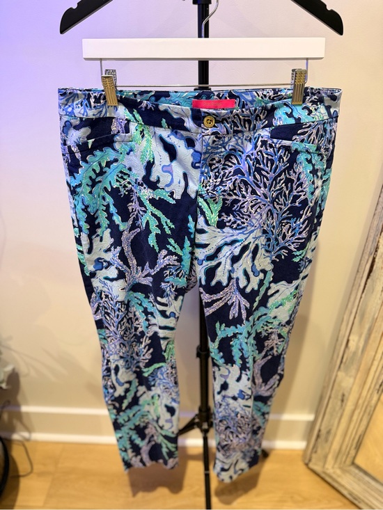 Lilly Pulitzer Denim - Lilly Pulitzer Navy, Aqua & Light Blue Coral Print Skinny Jeans